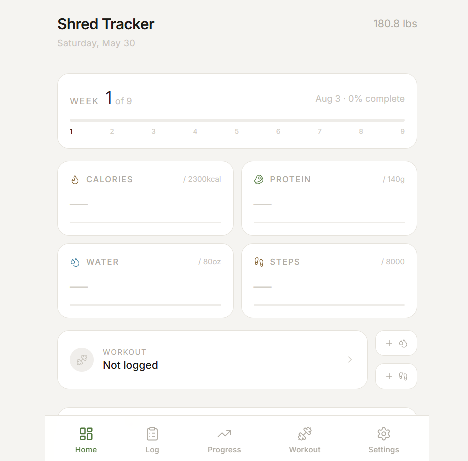 9-Week Health Challenge Tracker